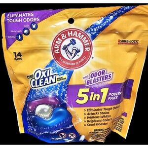 2 Packages Arm & Hammer Oxi Clean Odor Blasters 5-in-1 Fresh Burst 14 Power Paks